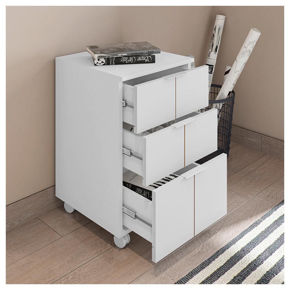 Kit Escritório Conjunto 4 Peças Cubic Branco Caemmun - 6