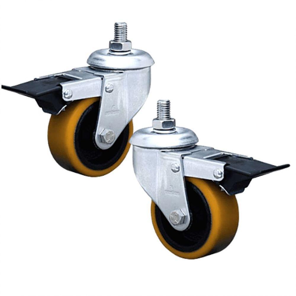 2 Rodizio 3 Pol. Indústria Espiga Freio Glef.312.pf.fp 170Kg - 1