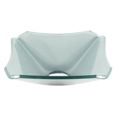 Cuba de Vidro Quadrada Chanfrada 30cm Prata