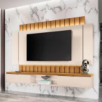 Painel Home Suspenso 2.2 Para Tv Até 70" Sala De Estar Shawn Off White/cinamomo G26 - Gran Belo - 1