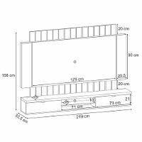 Painel Home Suspenso 2.2 Para Tv Até 70" Sala De Estar Shawn Off White/cinamomo G26 - Gran Belo - 2