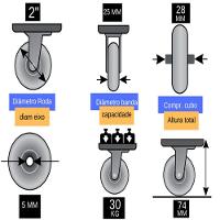4 Rodizio Para Móveis 2 Pol C Freio Glpbf.210.bpa - 3