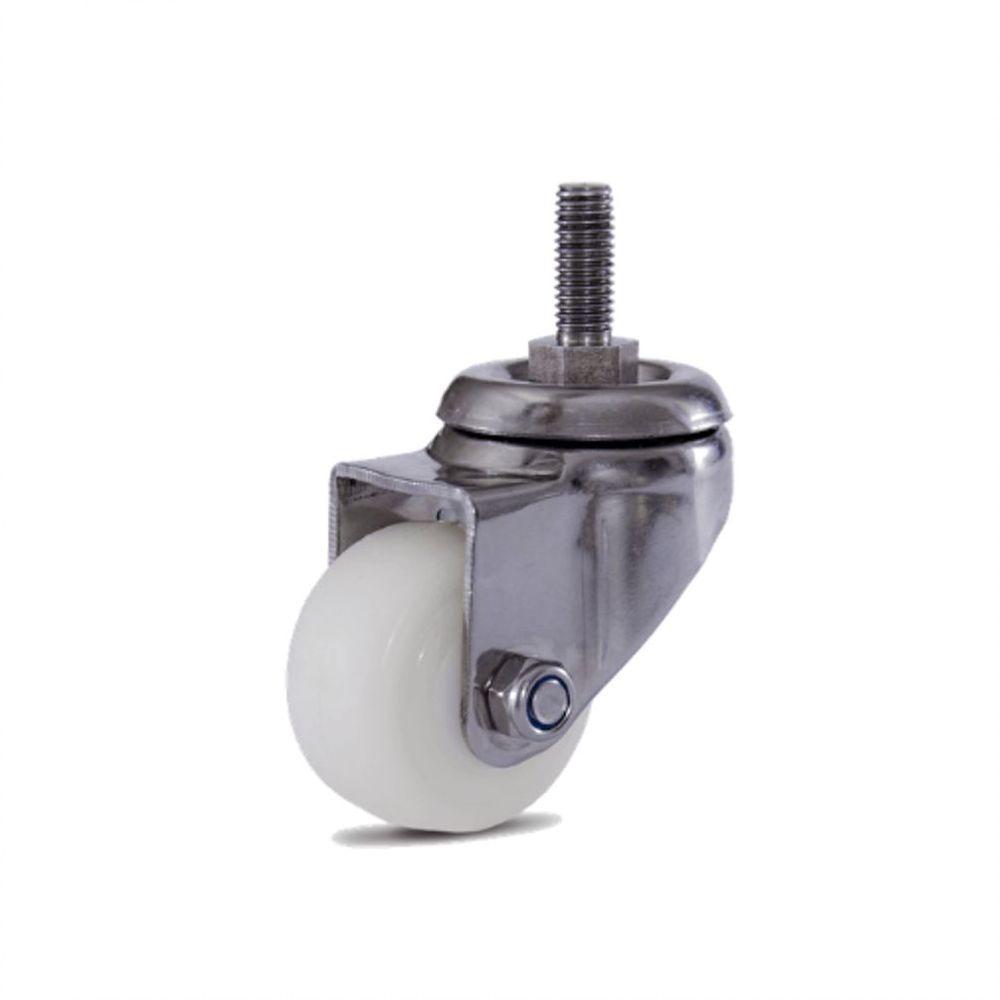 2 Rodizio Inox 2 Pol. Roda Nylon Com Espiga Sem Freio - 2