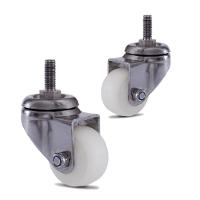 2 Rodizio Inox 2 Pol. Roda Nylon Com Espiga Sem Freio - 1