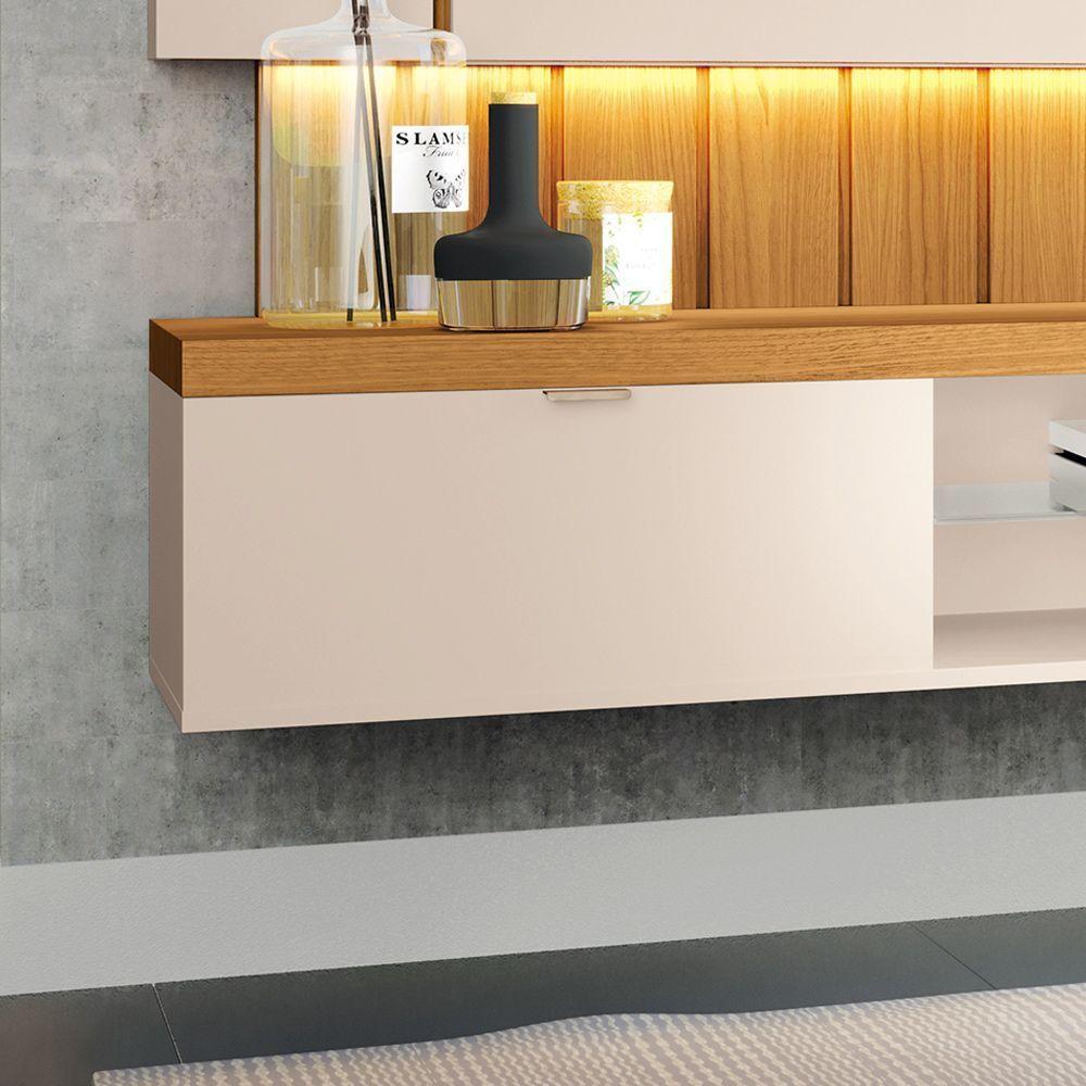 Painel Home Suspenso 1.8 Para Tv Até 55" Sala De Estar Shawn Off White/cinamomo G26 - Gran Belo - 3