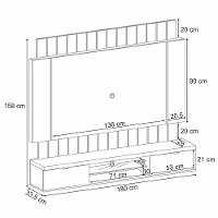 Painel Home Suspenso 1.8 Para Tv Até 55" Sala De Estar Shawn Off White/cinamomo G26 - Gran Belo - 5