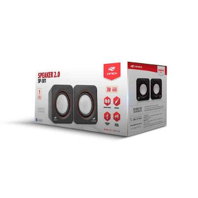 Caixa De Som C3Tech Sp-301Bk, 2.0, P2 3,5Mm, Preto