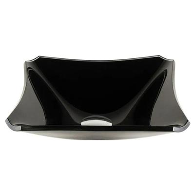 Cuba de Vidro Quadrada Chanfrada 30cm Preta