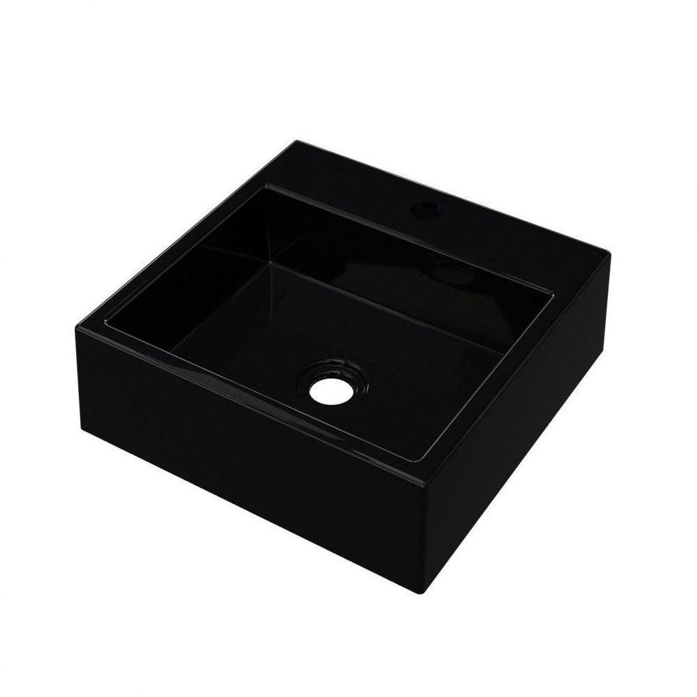 Cuba Pia De Apoio Para Banheiro Quadrada Q355w Preto C08 - 2
