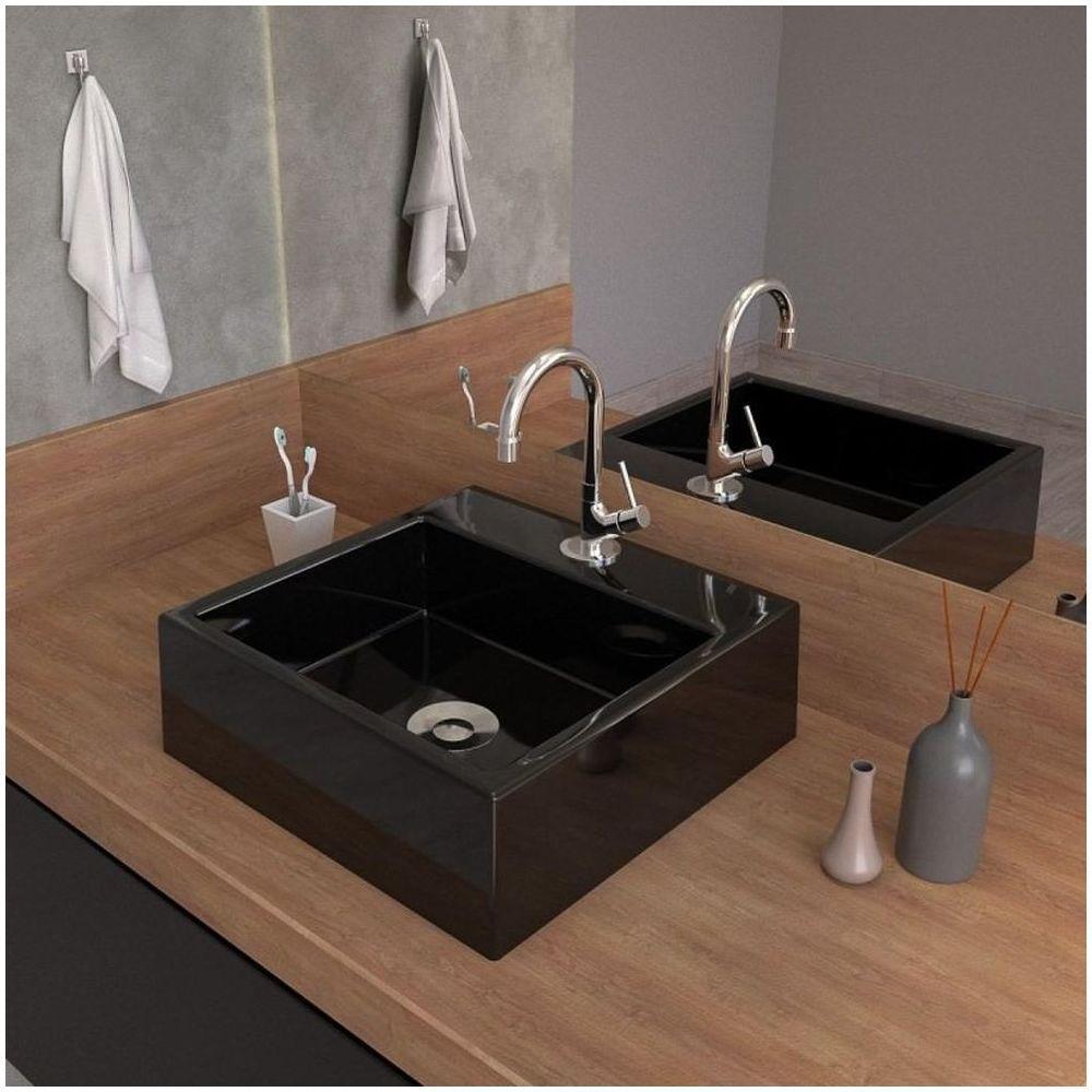 Cuba Pia De Apoio Para Banheiro Quadrada Q355w Preto C08 - 5