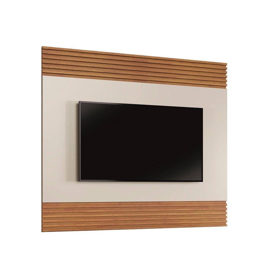 Painel Madrid Para Tv Até 65 Polegadas Detalhe Ripado Mavaular Naturalle/Off White. - 1