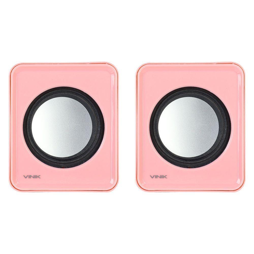 Caixa De Som 2.0 Usb 5V 2X 1W Com Controlador De Volume Rosa - Vs-01R - 4