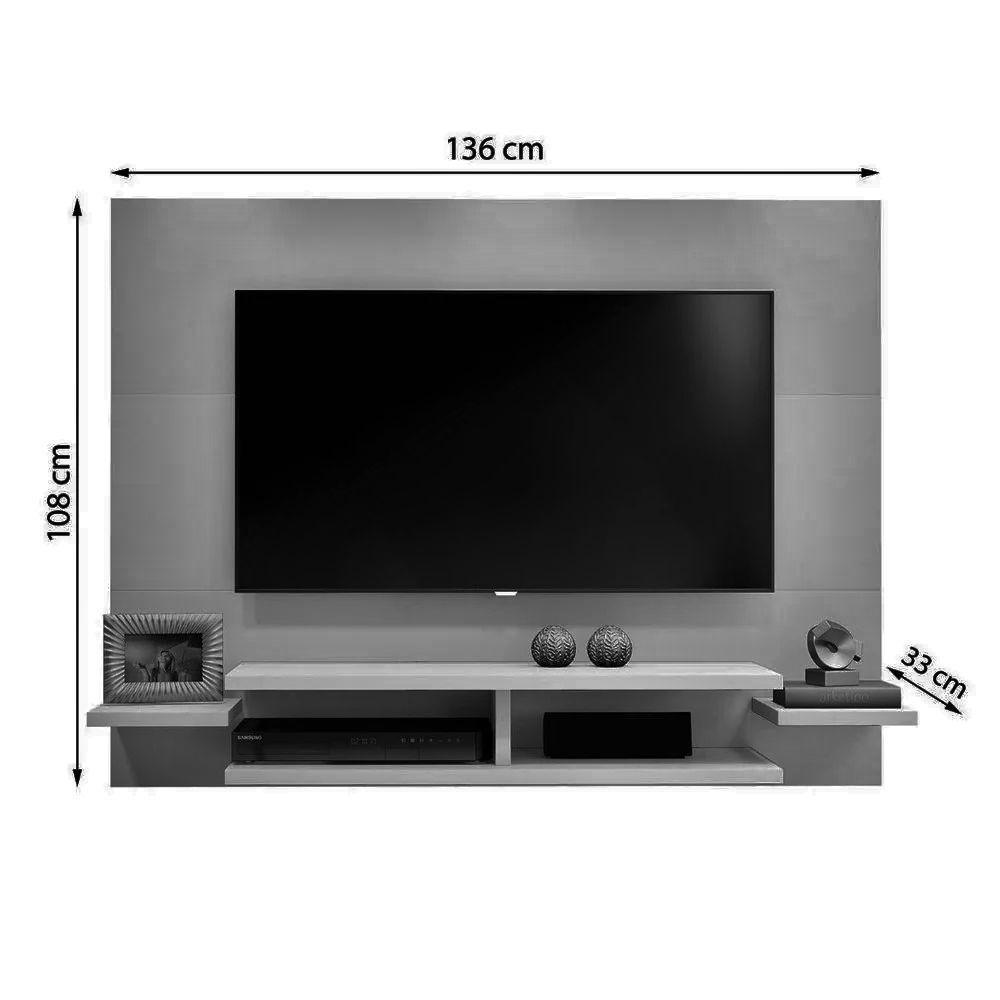 Painel Vitória Para Tv Até 55 Polegadas Mavaular Naturalle/Off White - 2
