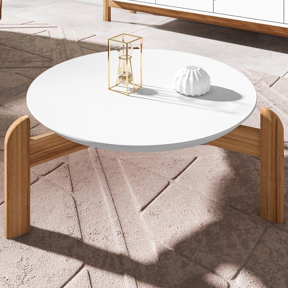 Mesa De Centro 006008 E Rack Para Tv 011080 Branco Cedro Dcasa Branco Cedro - 1