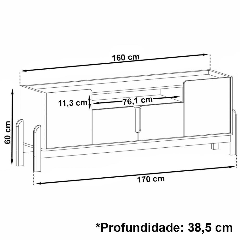 Mesa De Centro 006008 E Rack Para Tv 011080 Branco Cedro Dcasa Branco Cedro - 5