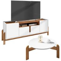 Mesa De Centro 006008 E Rack Para Tv 011080 Branco Cedro Dcasa Branco Cedro - 8