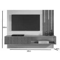 Painel Malaga Ripado C/Led Cascata Para Tv Até 75 Polegadas Mavaular Naturalle/Off White. - 2