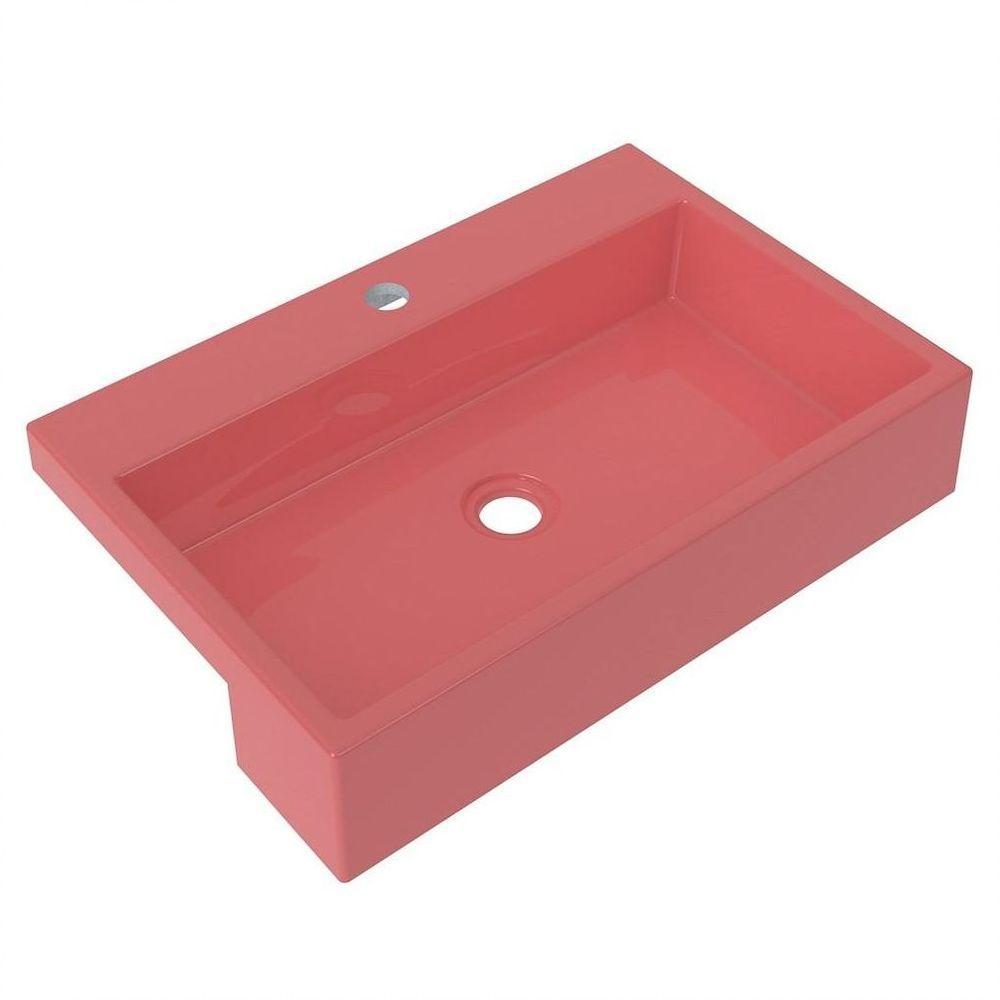 Cuba Pia Semi Encaixe Para Banheiro Retangular 54cm Xrt C08 Rosa - 1