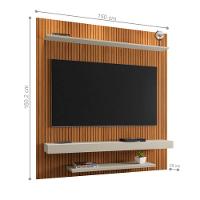 Painel Com Prateleira Nantes Ripado Off White - 4