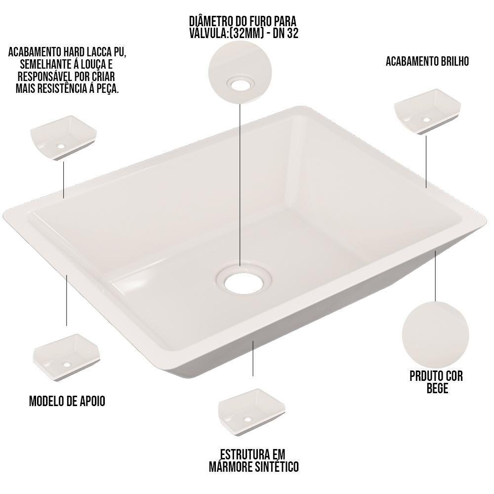 Kit 02 Cubas De Apoio Banheiro Lavabo C01 Rt45 Bege - 4