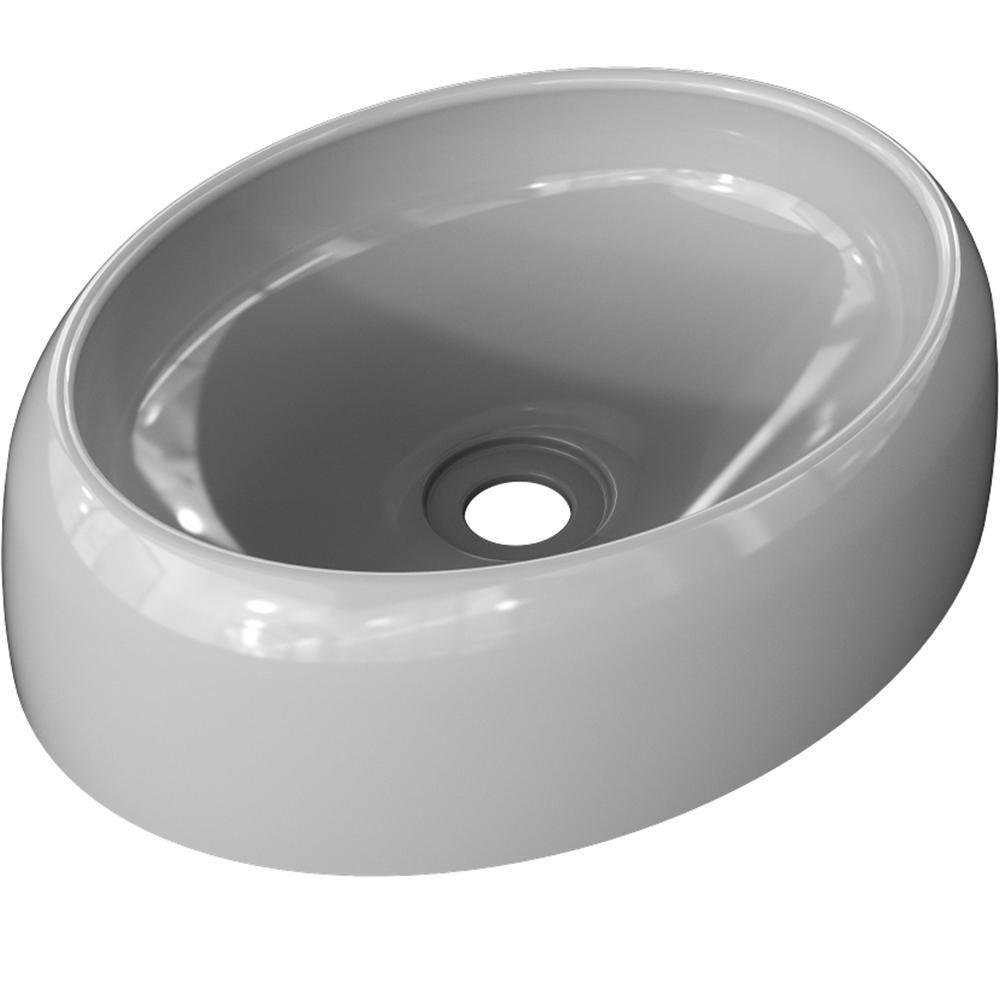 Cuba De Apoio Oval Para Banheiro Lavabo C01 Capri O39 Cinza - 1