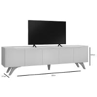 Rack Grecia 4 Portas E 1 Gaveta Mavaular Off White/naturale