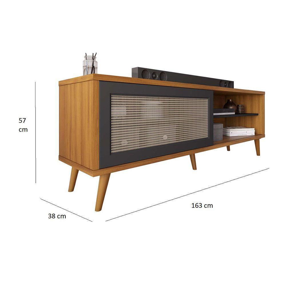 Bancada Nt1175 C/ Porta Com Tela Notável Freijo Com Preto - 2