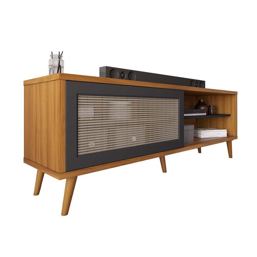 Bancada Nt1175 C/ Porta Com Tela Notável Freijo Com Preto - 5