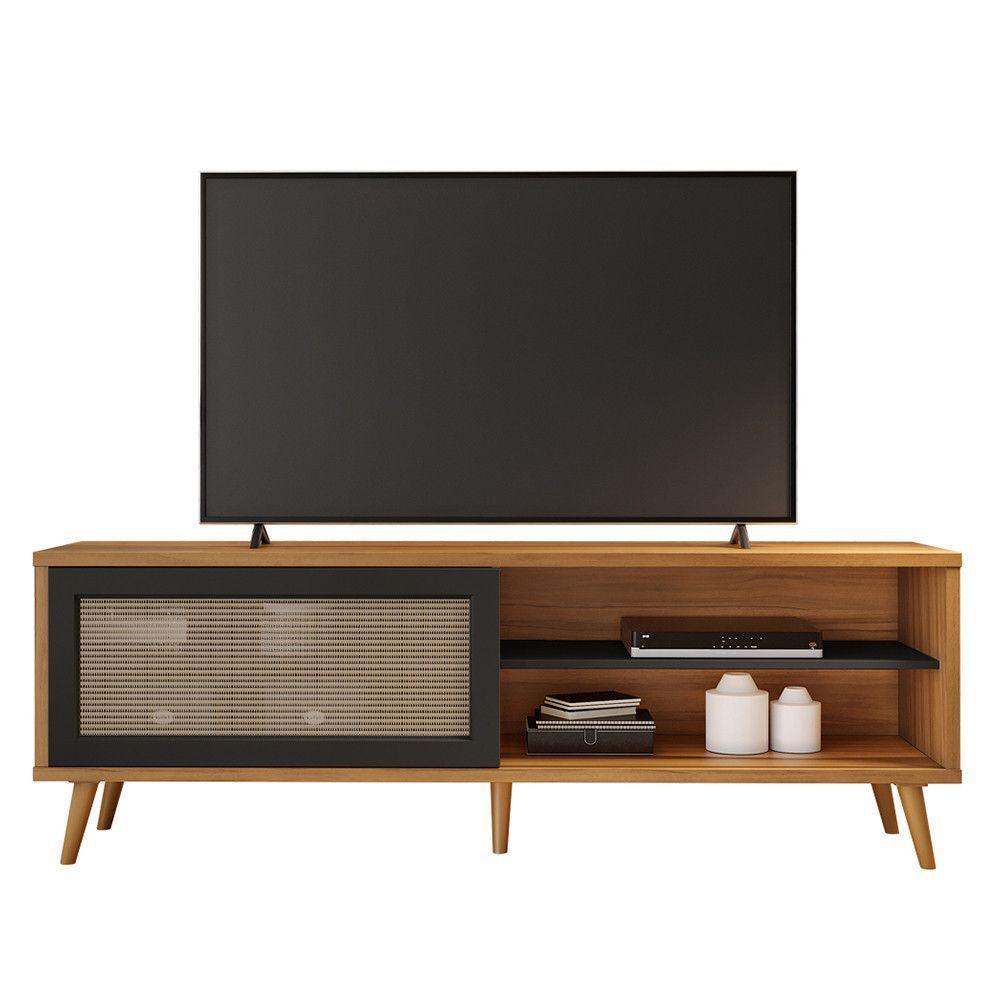 Bancada Nt1175 C/ Porta Com Tela Notável Freijo Com Preto - 6