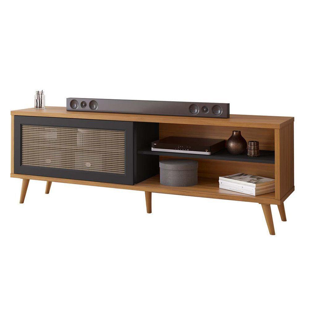 Bancada Nt1175 C/ Porta Com Tela Notável Freijo Com Preto - 7