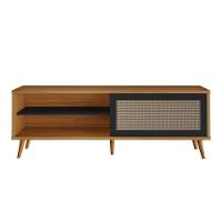 Bancada Nt1175 C/ Porta Com Tela Notável Freijo Com Preto - 1