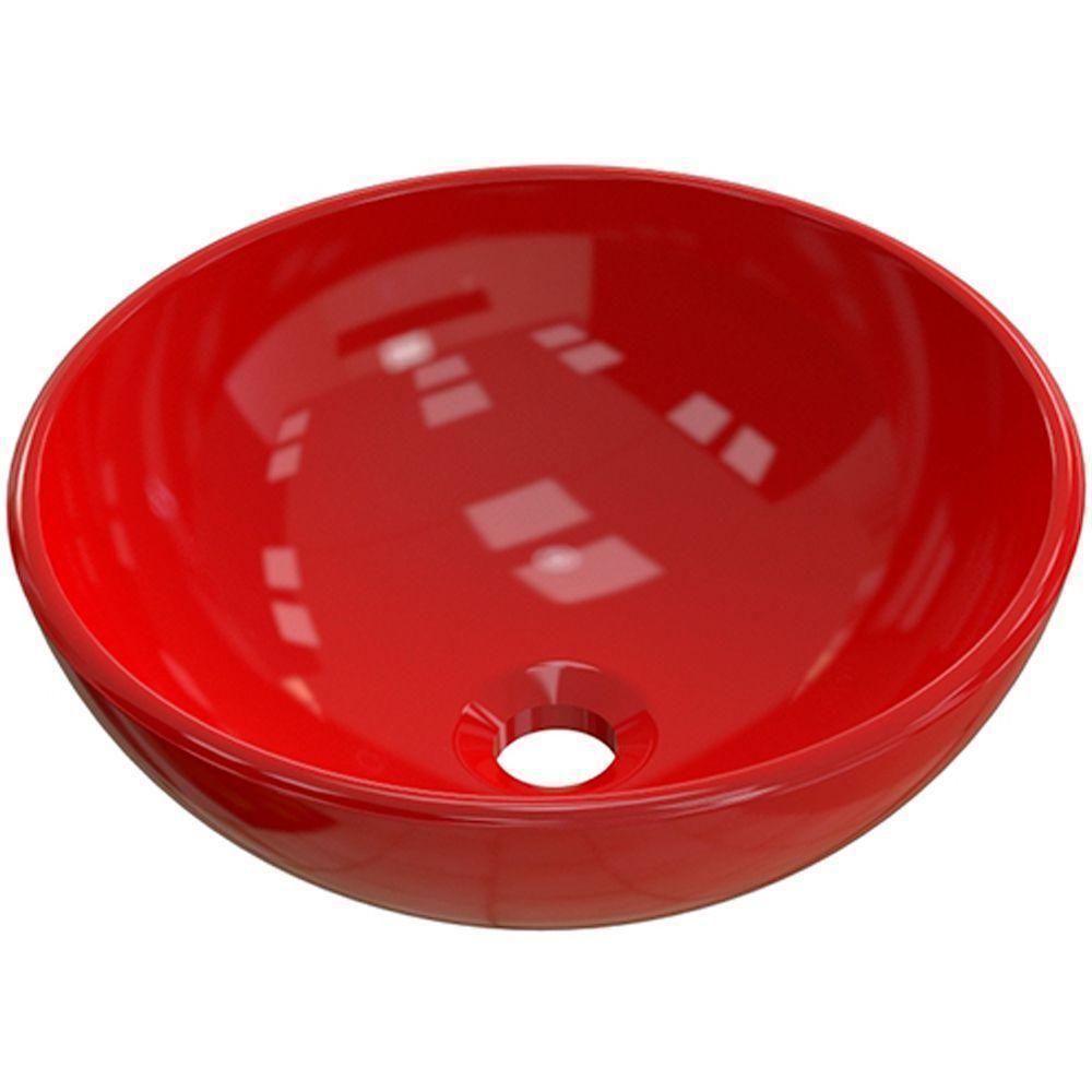 Cuba De Apoio Redonda C01 Para Banheiro R35W Vermelho - 1