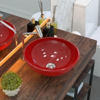 Cuba De Apoio Redonda C01 Para Banheiro R35W Vermelho - 3