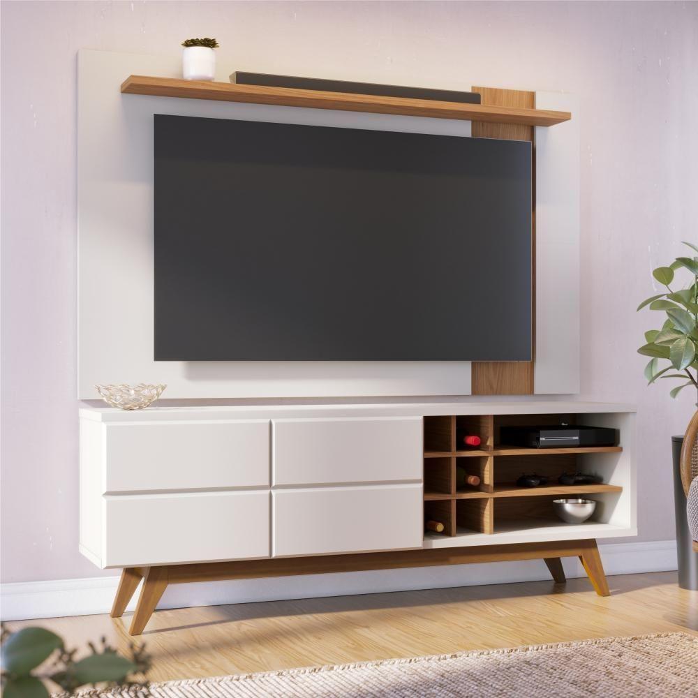 Rack E Painel Para Tv 70 Polegadas Igor Off-white Matte Freijo - 1