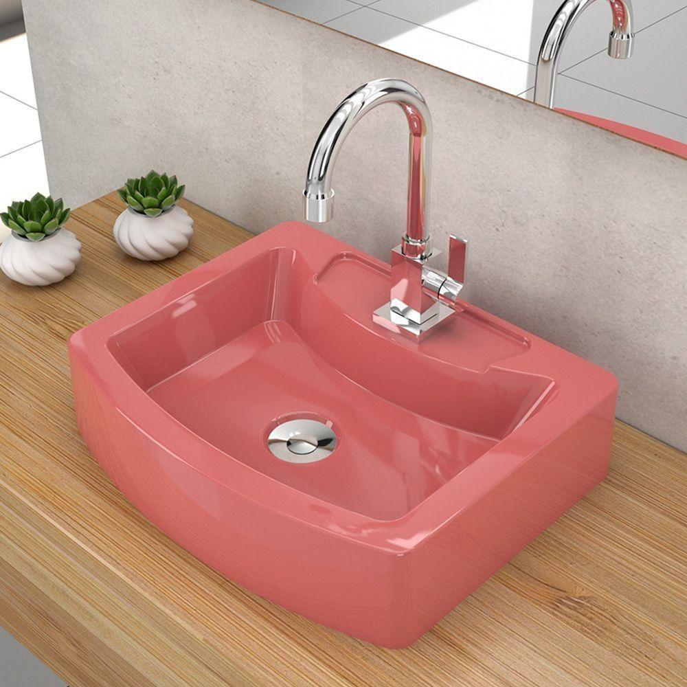 Cuba De Apoio Retangular C01 Para Banheiro Rt41 Aria Rosa - 3