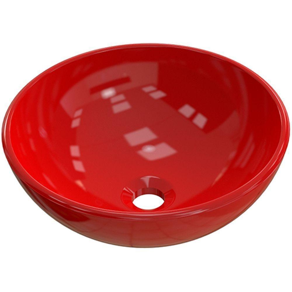 Cuba De Apoio Redonda C01 Para Banheiro R30W Vermelho - 1