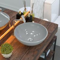 Cuba De Apoio Redonda C01 Para Banheiro R35W Cinza - 3