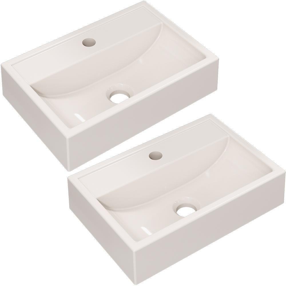 Kit 02 Cubas De Apoio Banheiro Lavabo C01 Q450 Bege - 1