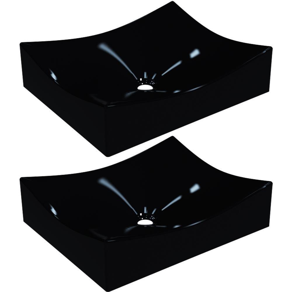 Kit 02 Cubas De Apoio Banheiro Lavabo C01 Ml44W Preto - 1