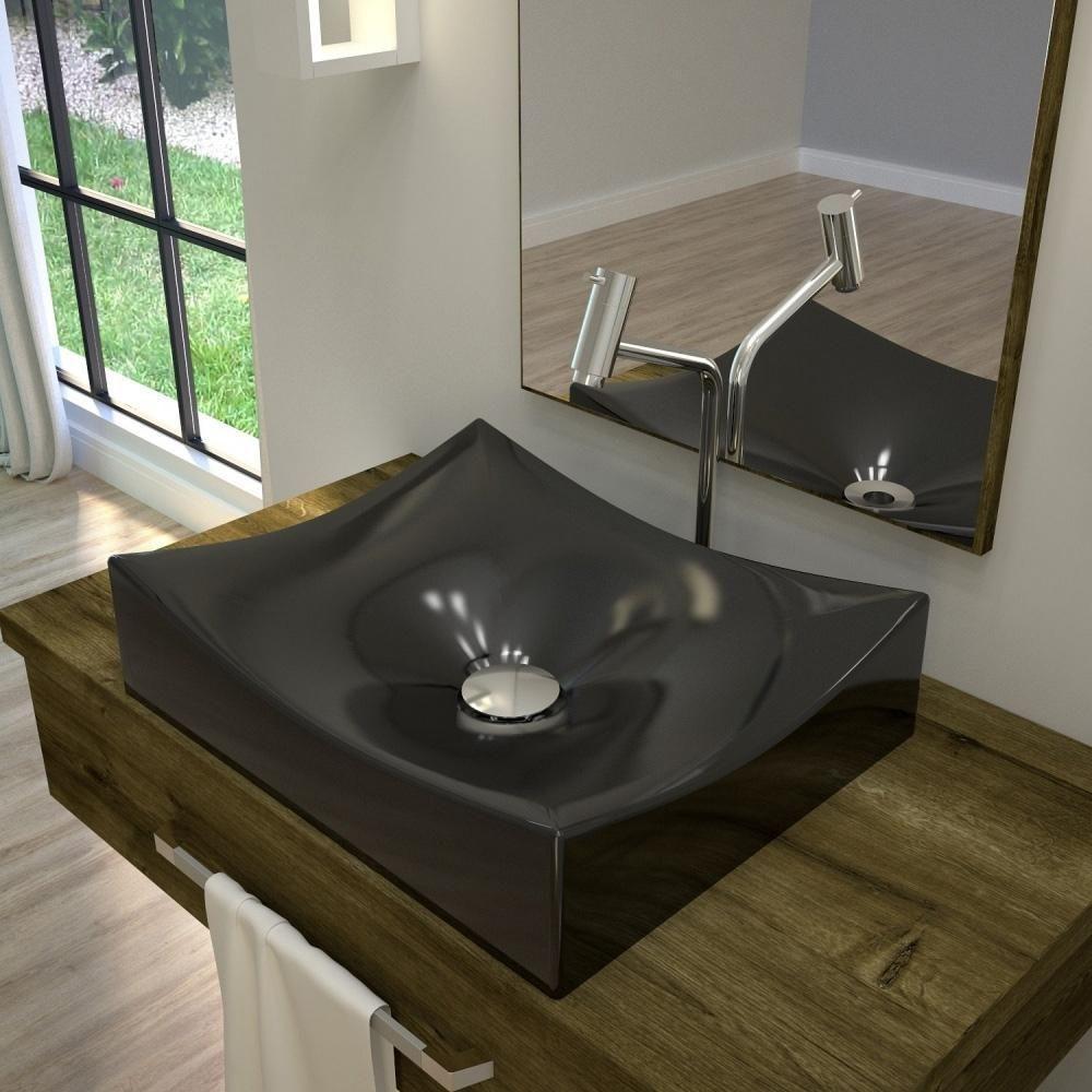 Kit 02 Cubas De Apoio Banheiro Lavabo C01 Ml44W Preto - 5