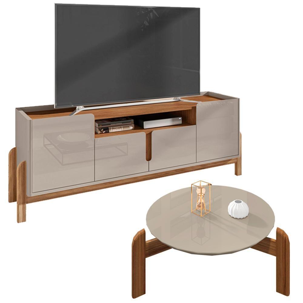 Mesa De Centro 006008 E Rack Para Tv 011080 Off White Cedro Dcasa Off White Cedro - 1