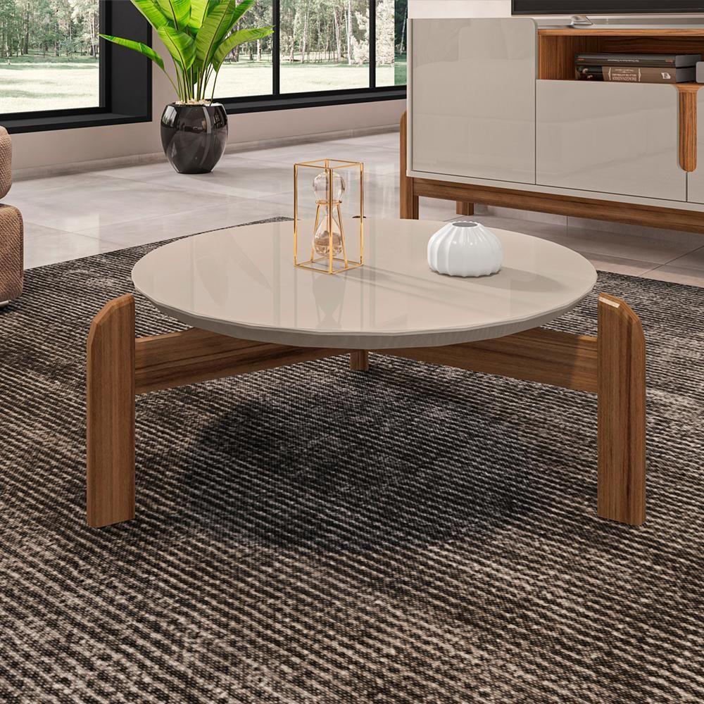 Mesa De Centro 006008 E Rack Para Tv 011080 Off White Cedro Dcasa Off White Cedro - 3