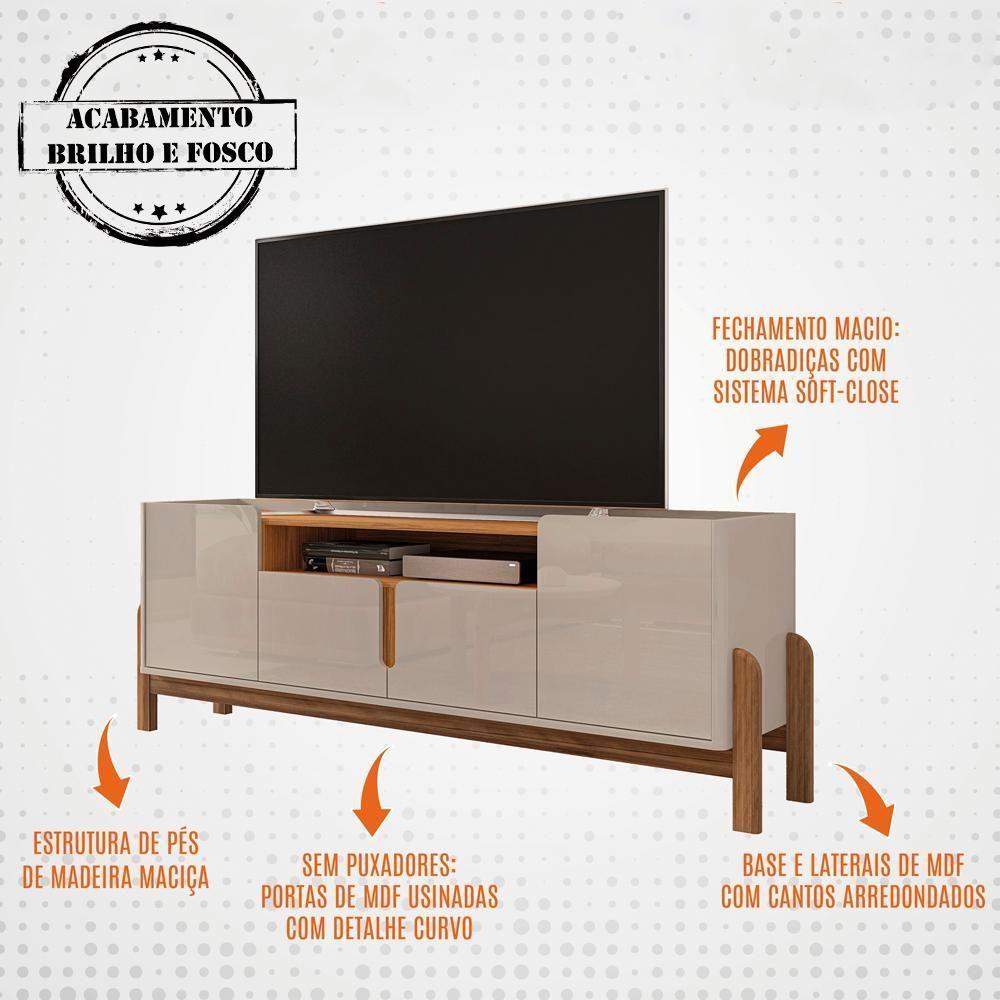 Mesa De Centro 006008 E Rack Para Tv 011080 Off White Cedro Dcasa Off White Cedro - 7
