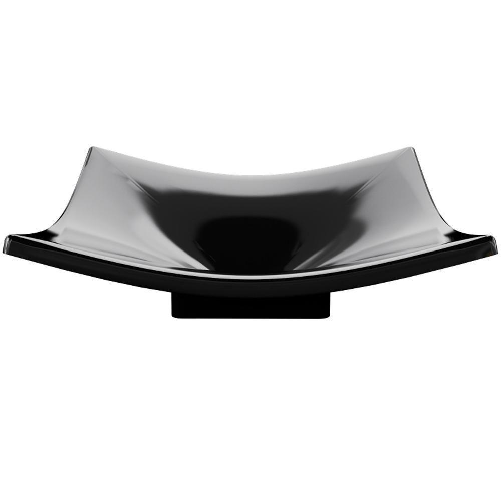 Kit 02 Cubas De Apoio Banheiro Lavabo C01 Folha F44 Preto - 2