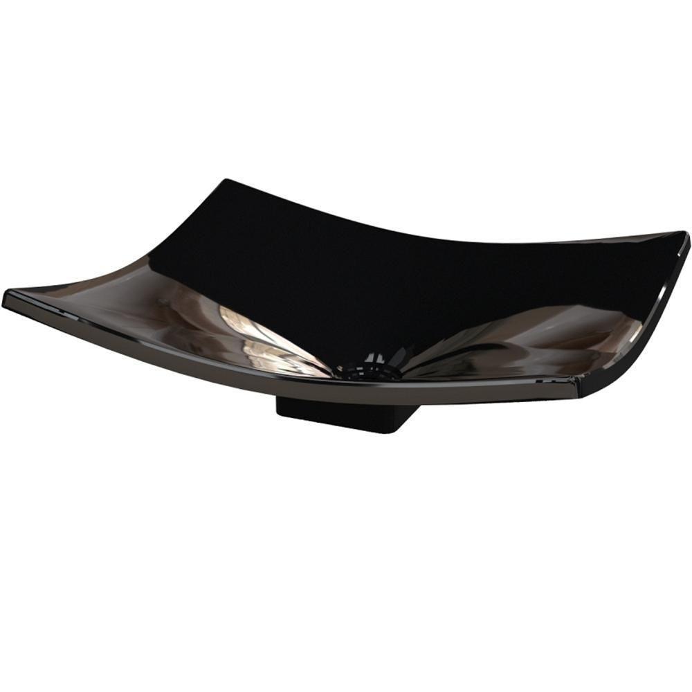 Kit 02 Cubas De Apoio Banheiro Lavabo C01 Folha F44 Preto - 6