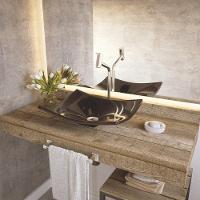 Kit 02 Cubas De Apoio Banheiro Lavabo C01 Folha F44 Preto - 5