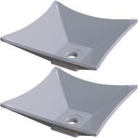 Kit 02 Cubas De Apoio Lux Banheiro Lavabo C01 L30 Cinza