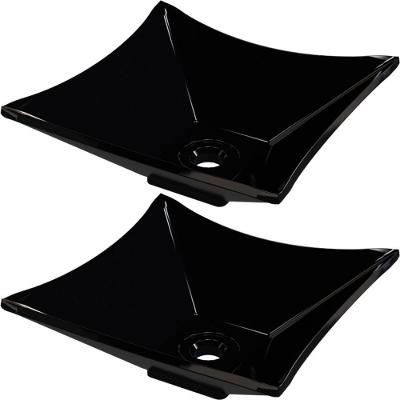 Kit 02 Cubas De Apoio Lux Banheiro Lavabo C01 L30 Preto