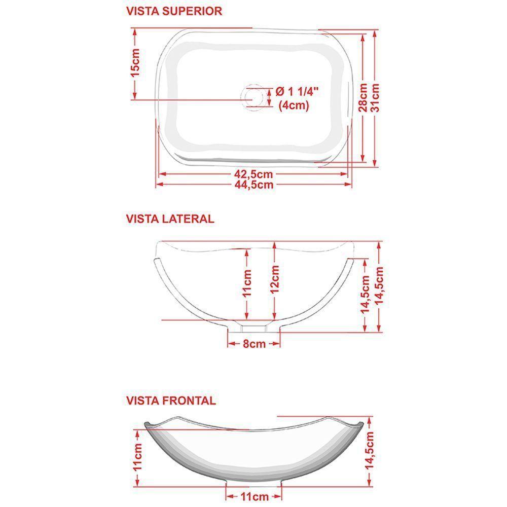 Cuba De Apoio Abaulada C01 Para Banheiro Lux L42 Branco - 2