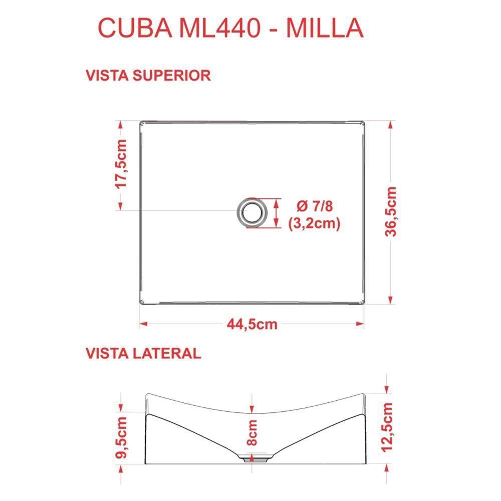 Kit 02 Cubas De Apoio Banheiro Lavabo C01 Ml44W Cinza - 3